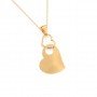 Gold Dual Interlocked Heart Pendant With Link Chain