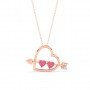 Rose Gold Heart With Arrow Pendant With Link Chain