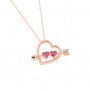 Rose Gold Heart With Arrow Pendant With Link Chain