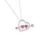 Silver Heart With Arrow Pendant With Link Chain