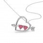 Silver Heart With Arrow Pendant With Link Chain