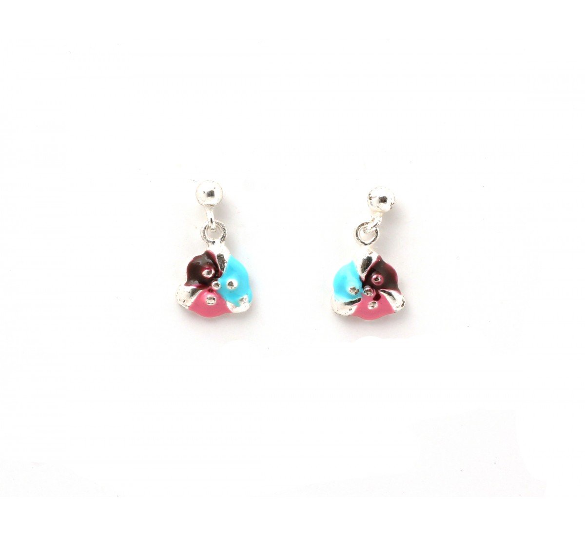 Silver Floral Kids Drop Earrings