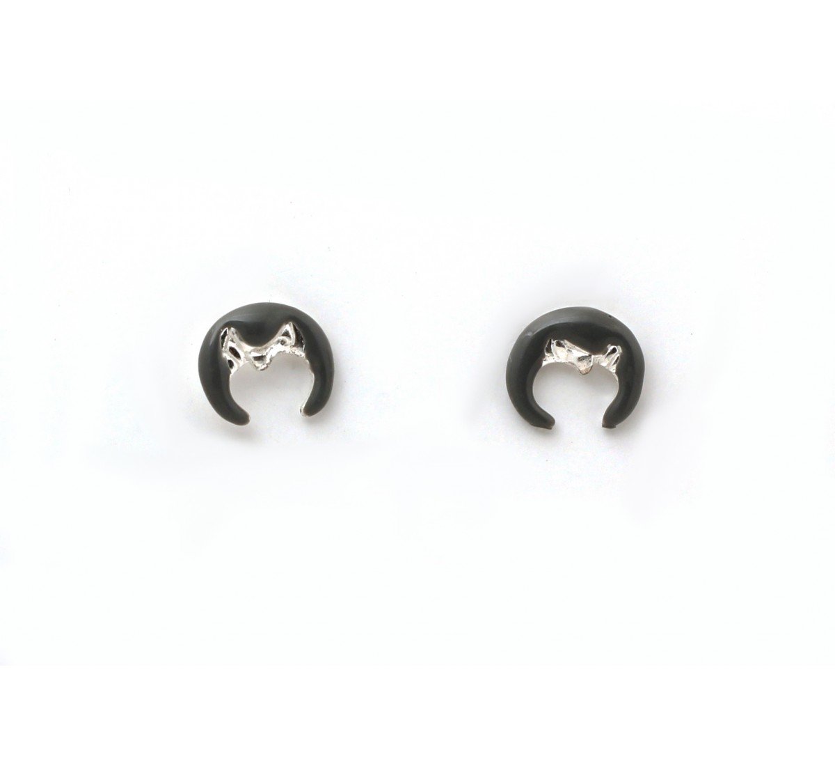 Silver Half Moon Kids Earrings