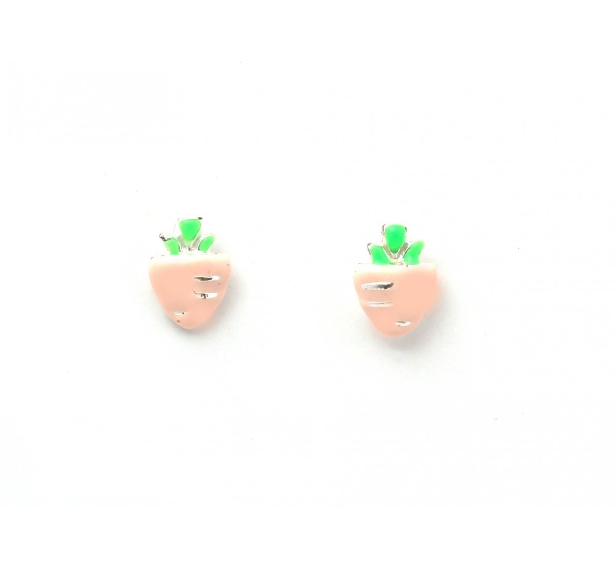 Silver Strawberry Kids Earrings