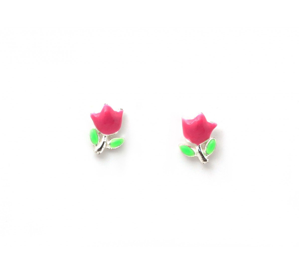 Silver Lotus Flower Kids Earrings