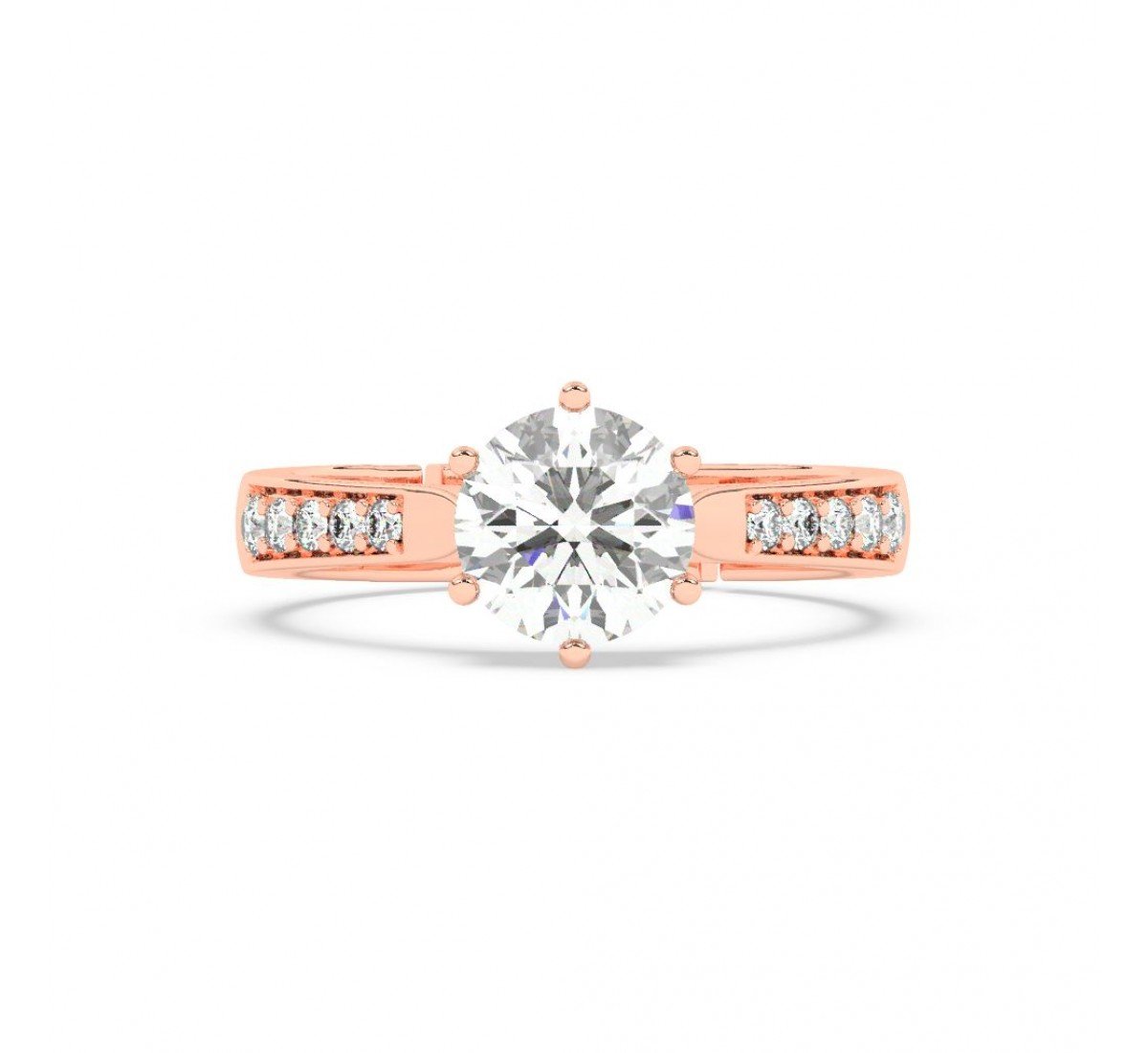 Rose Gold Classic Zircon Solitare Ring