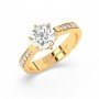 Gold Classic Zircon Solitare Ring