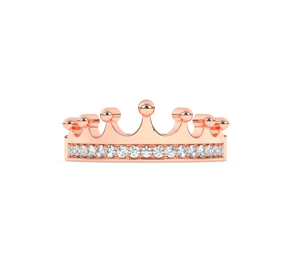 Rose Gold Zircon Crown Ring