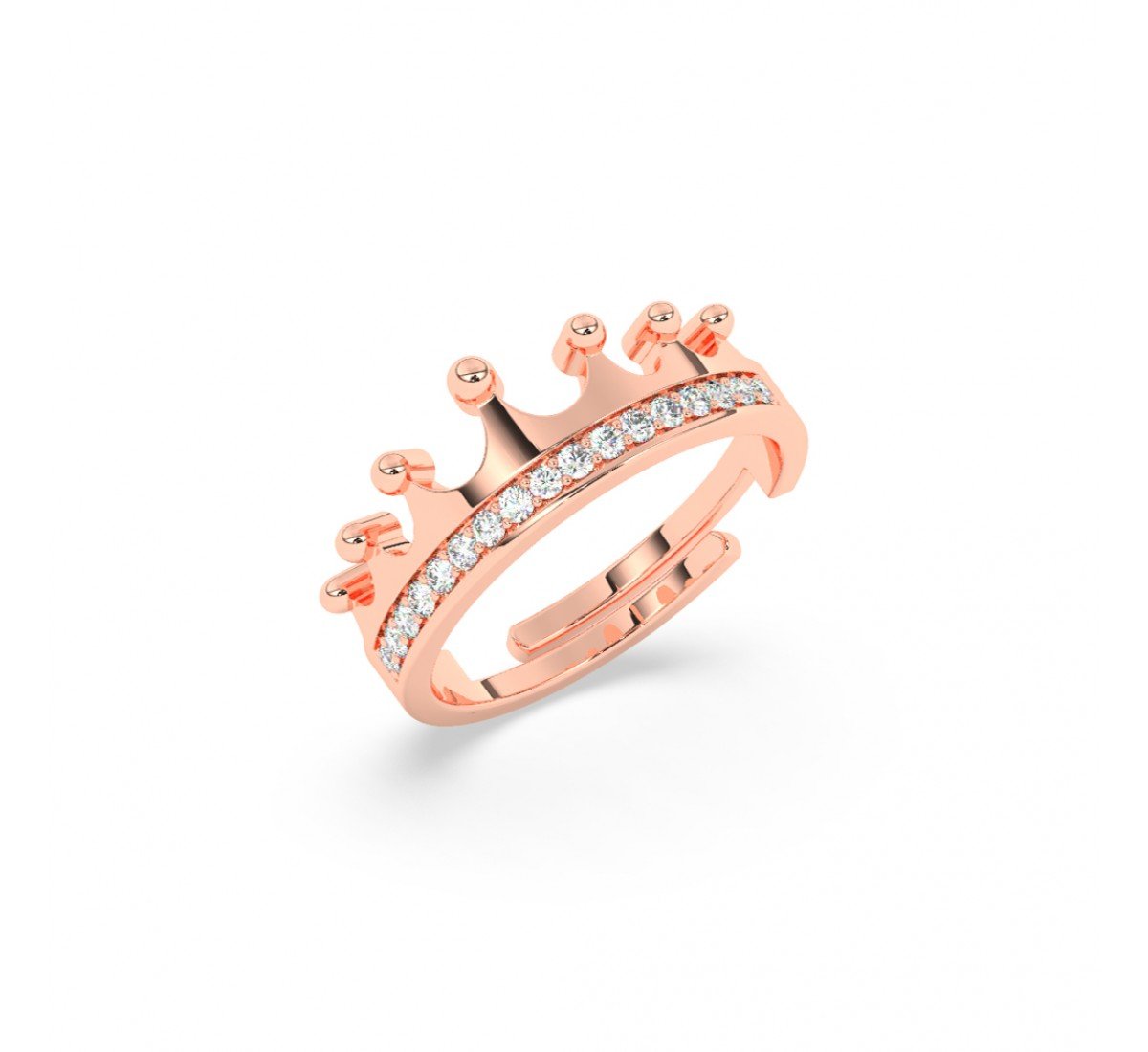 Rose Gold Zircon Crown Ring