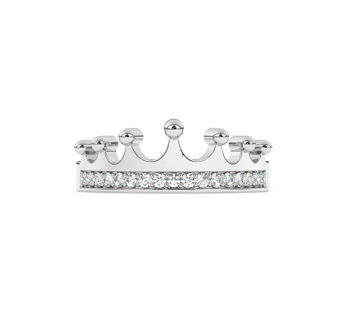 Silver Zircon Crown Ring