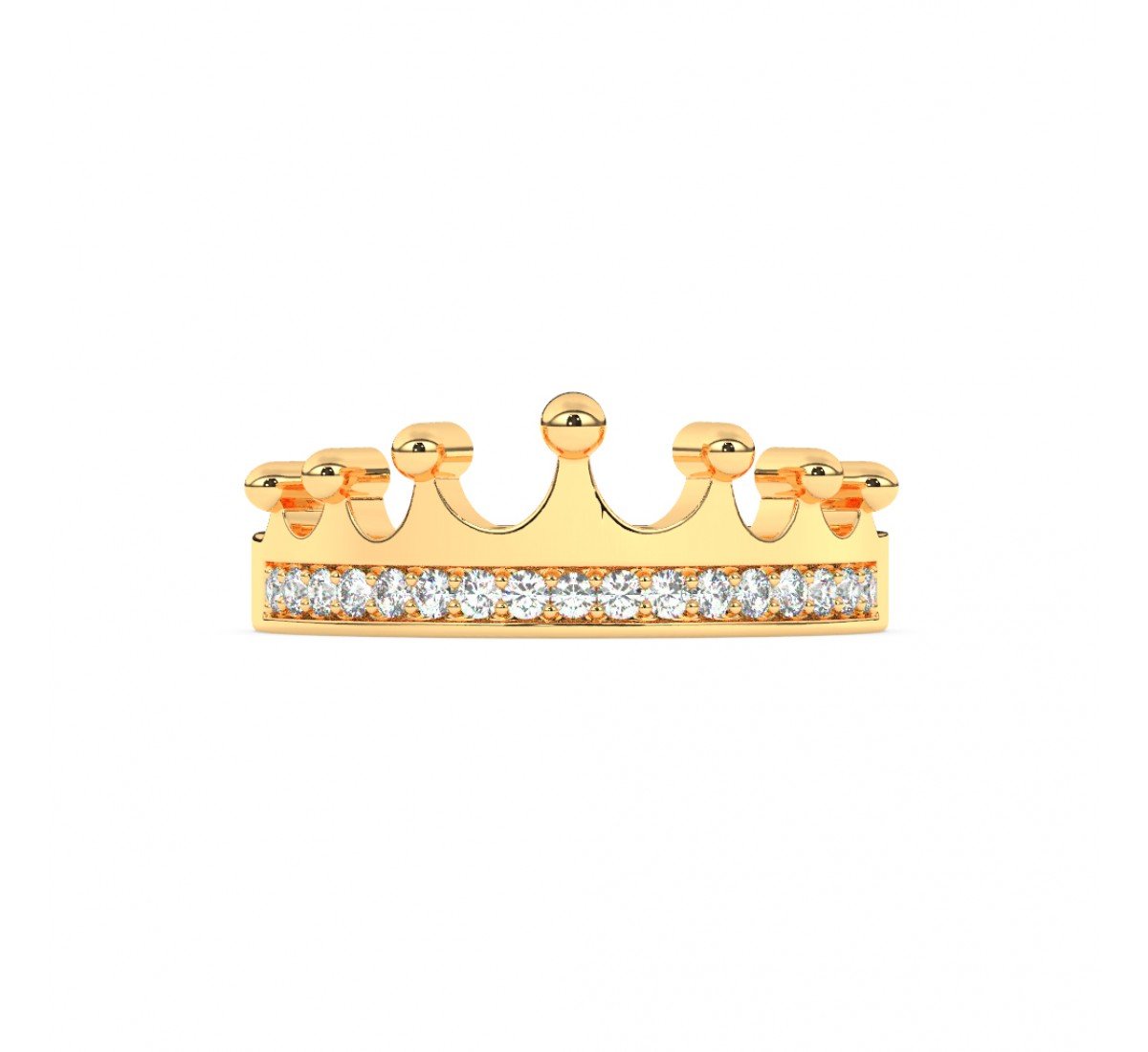 Gold Zircon Crown Ring