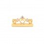 Gold Zircon Stud Crown Ring