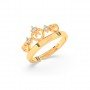 Gold Zircon Stud Crown Ring