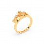 Gold Zircon Stud Crown Ring