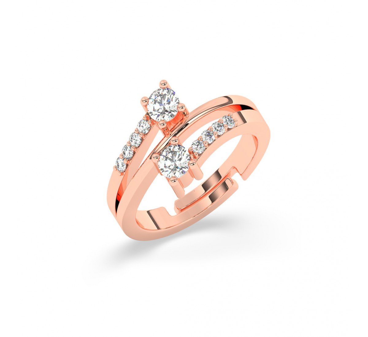 Rose Gold Charm Adjustable Ring