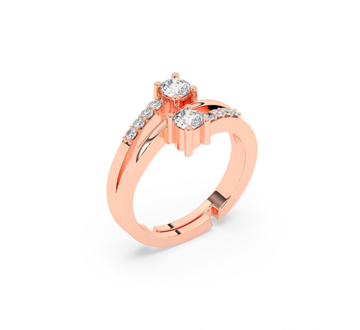 Rose Gold Charm Adjustable Ring