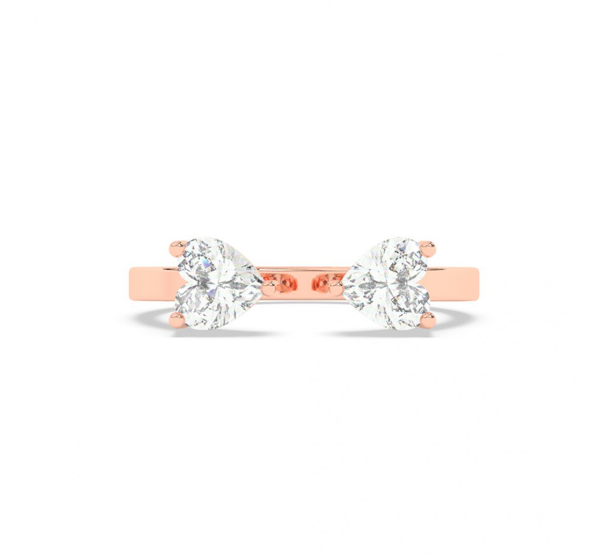 Rose Gold Zircon Heart Ring