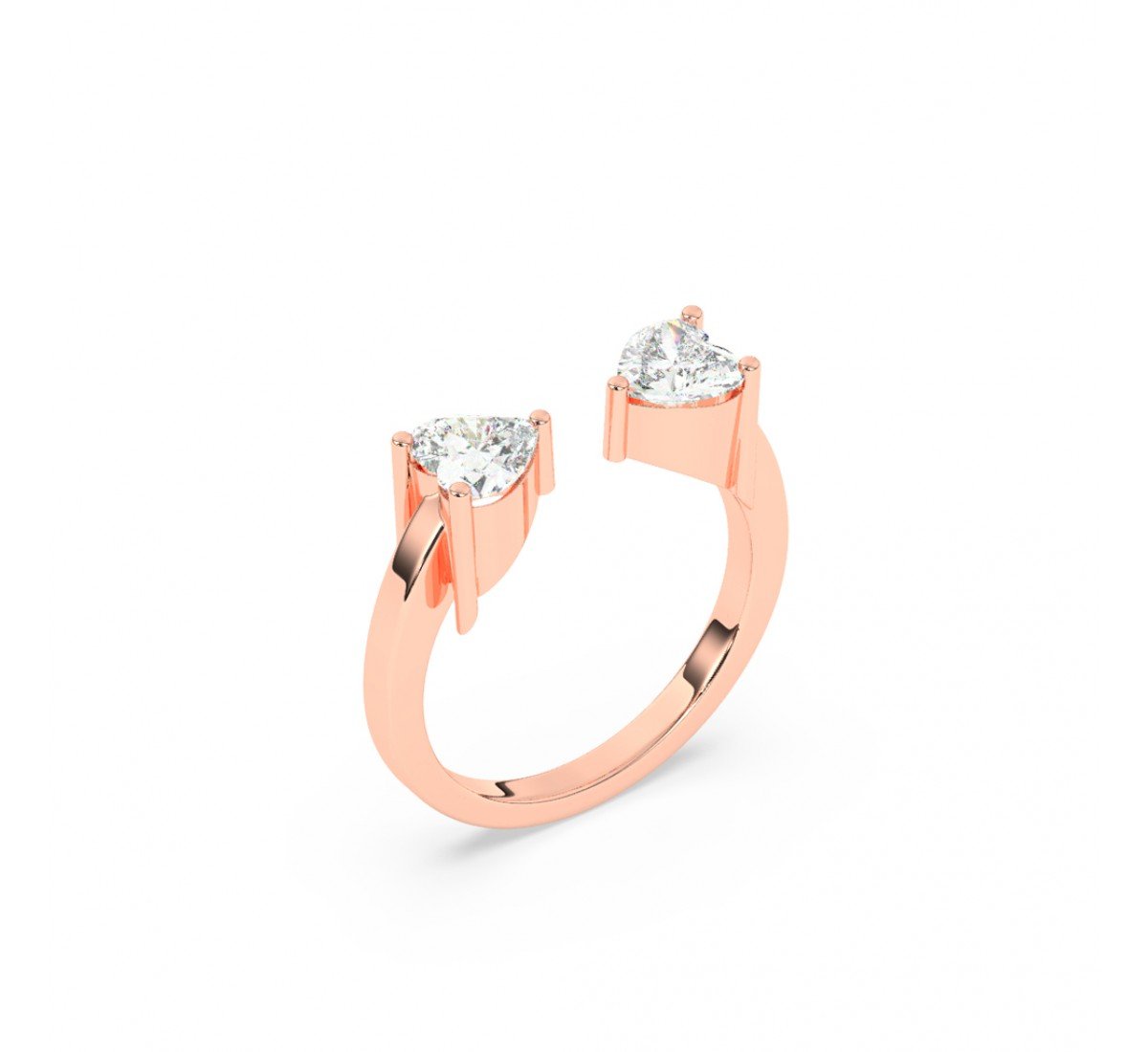 Rose Gold Zircon Heart Ring