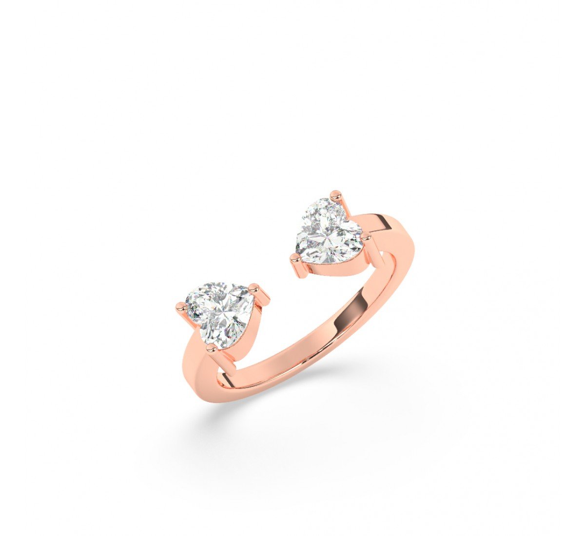 Rose Gold Zircon Heart Ring