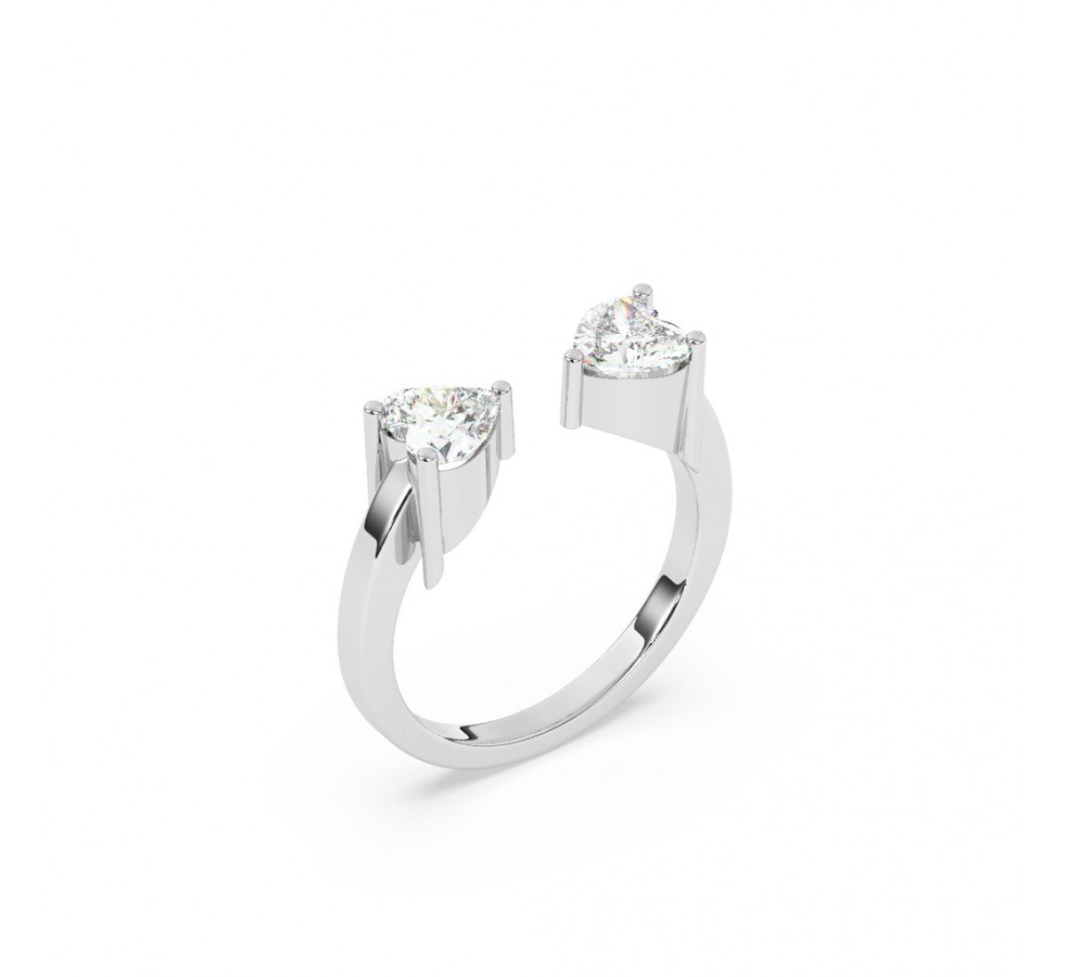 Silver Zircon Heart Ring