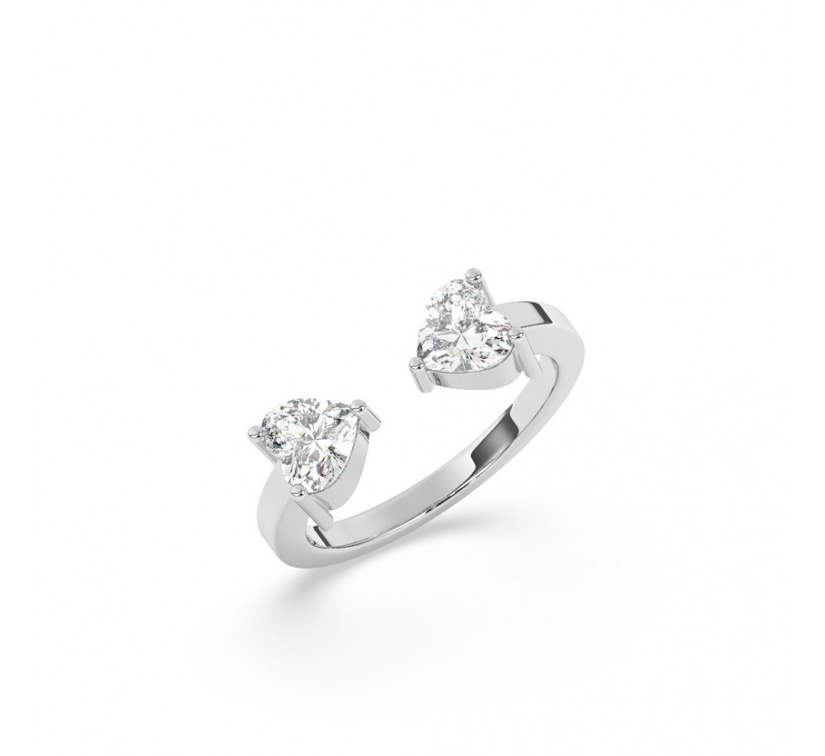 Silver Zircon Heart Ring