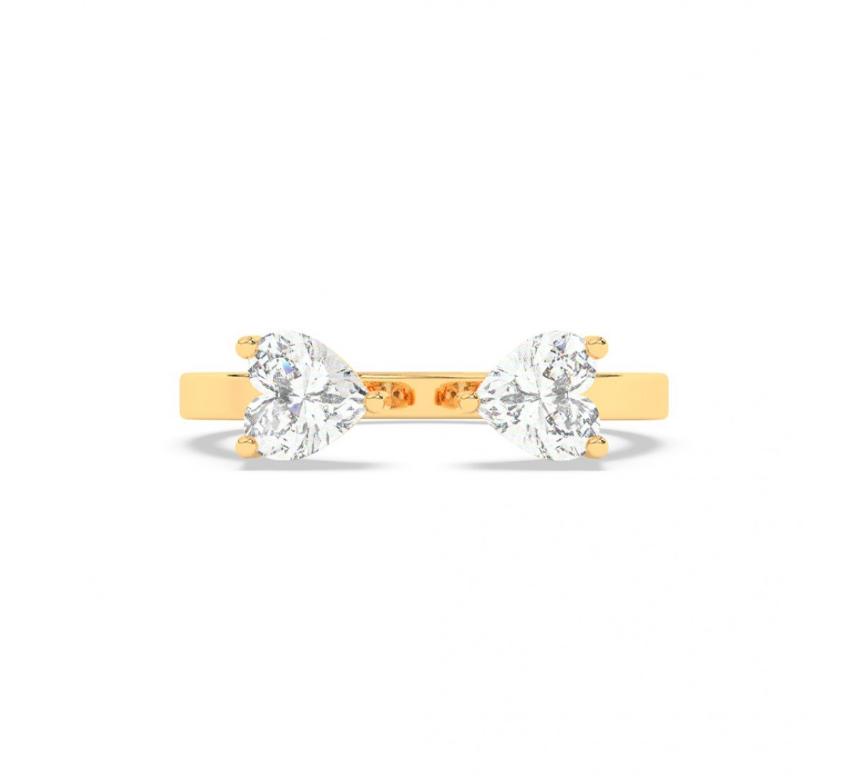 Gold Zircon Heart Ring