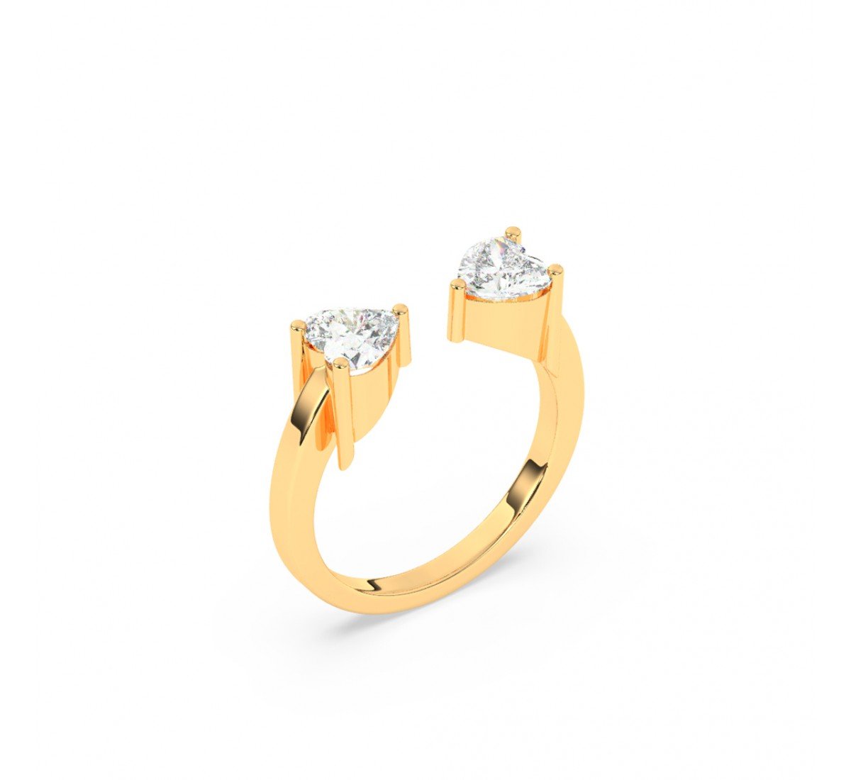 Gold Zircon Heart Ring