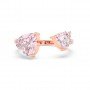 Rose Gold Pink Stone Heart Ring