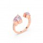 Rose Gold Pink Stone Heart Ring