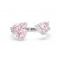 Silver Pink Stone Heart Ring