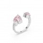 Silver Pink Stone Heart Ring