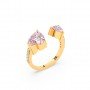 Gold Pink Stone Heart Ring