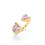 Gold Pink Stone Heart Ring