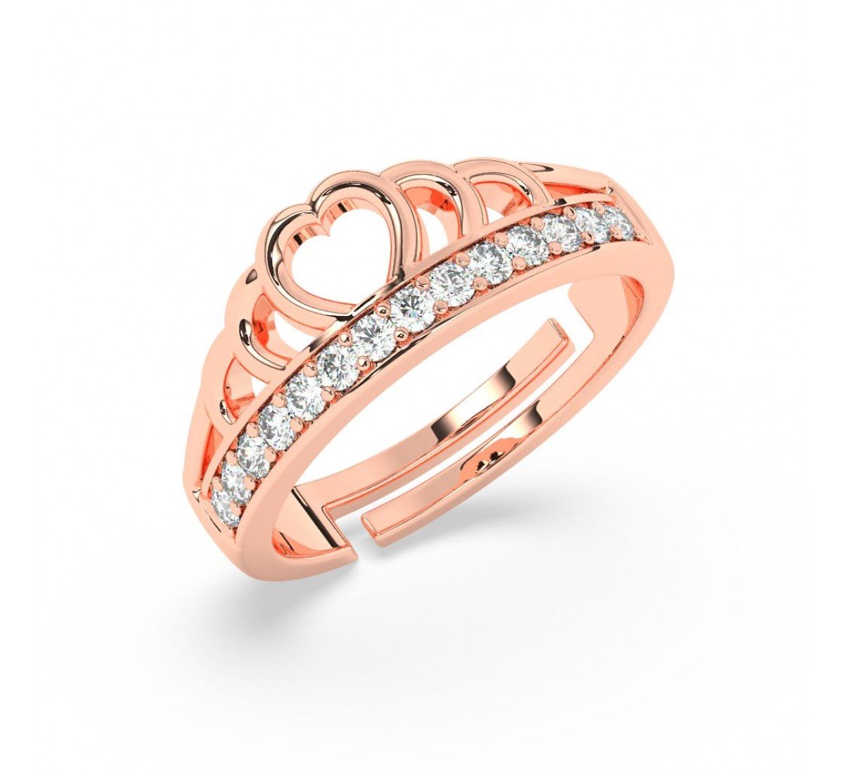 Rose Gold Classic Crown Ring