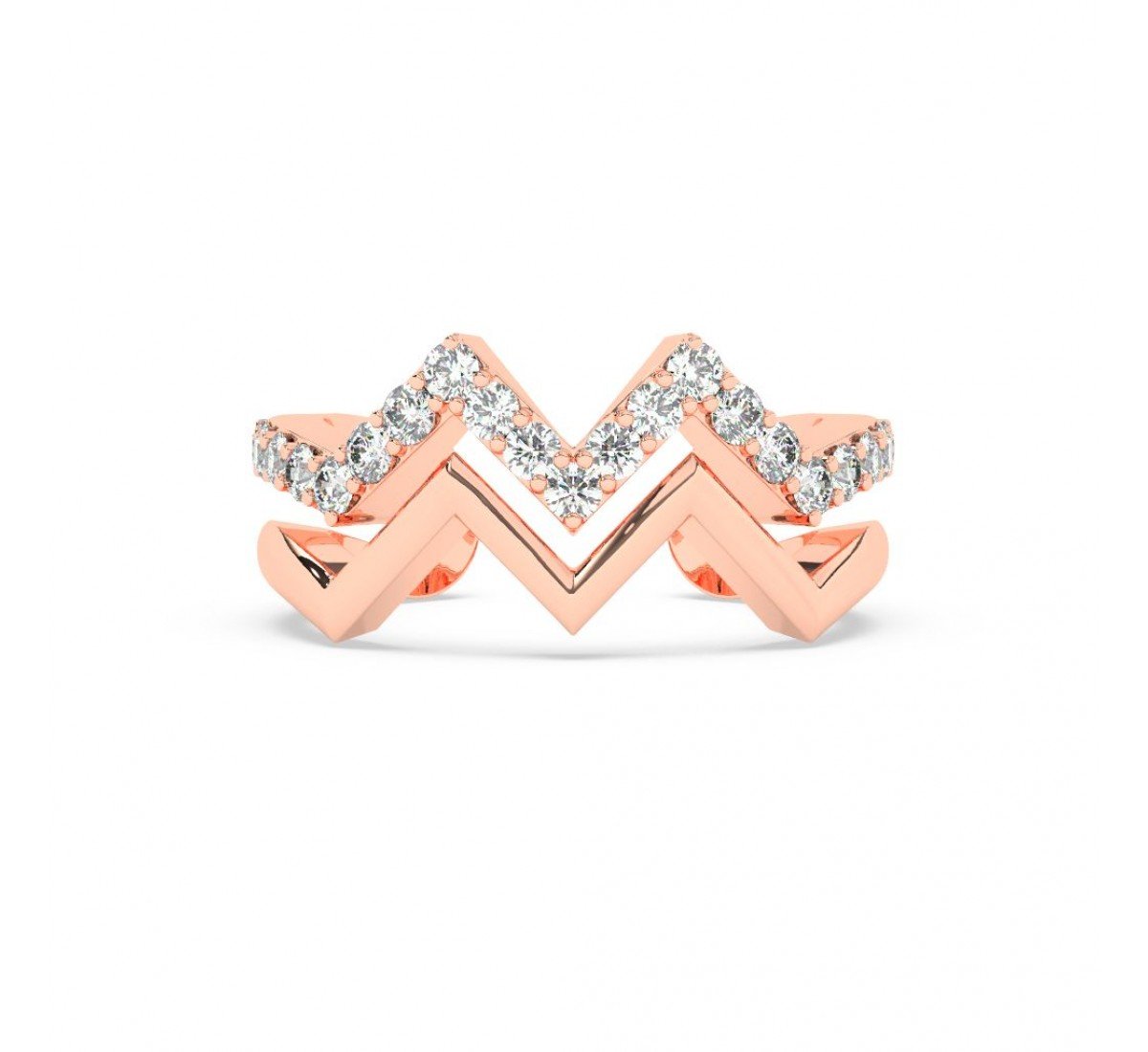 Rose Gold Zig Zag Band