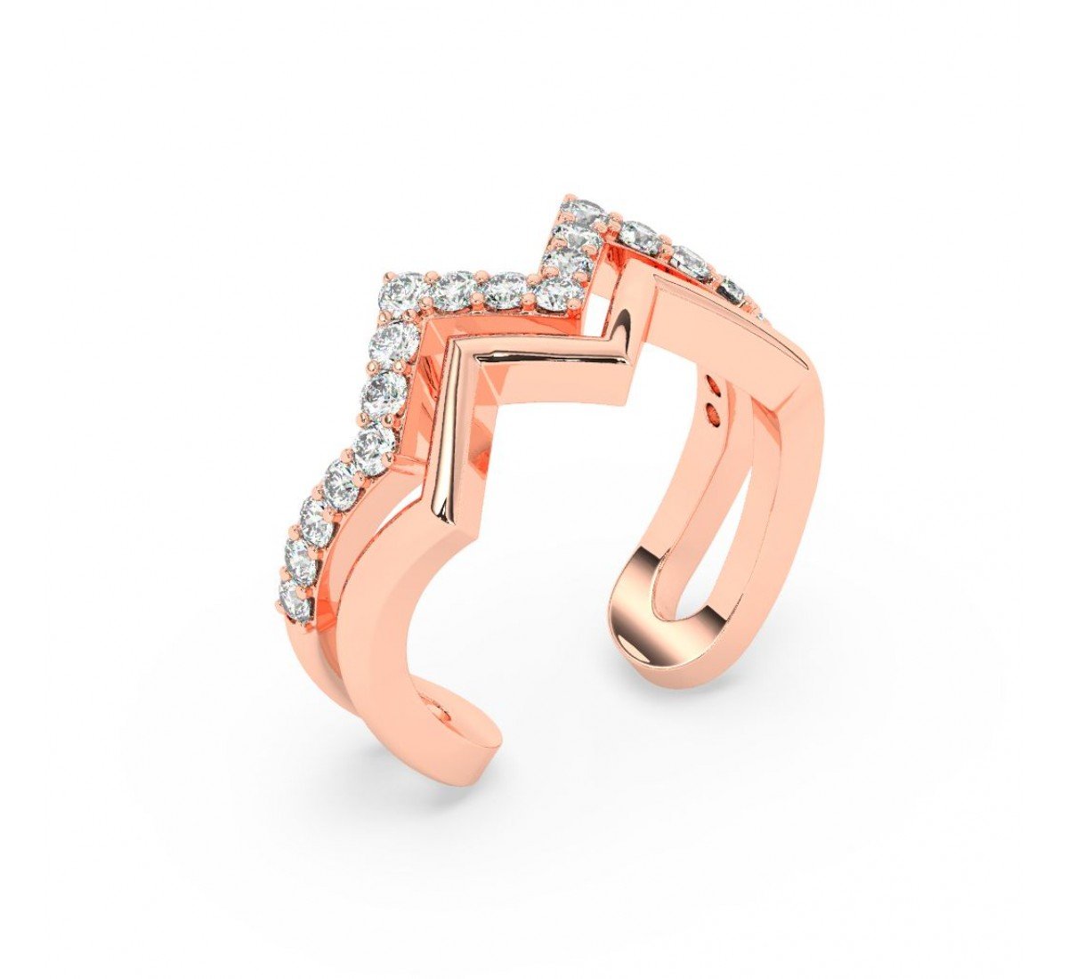 Rose Gold Zig Zag Band