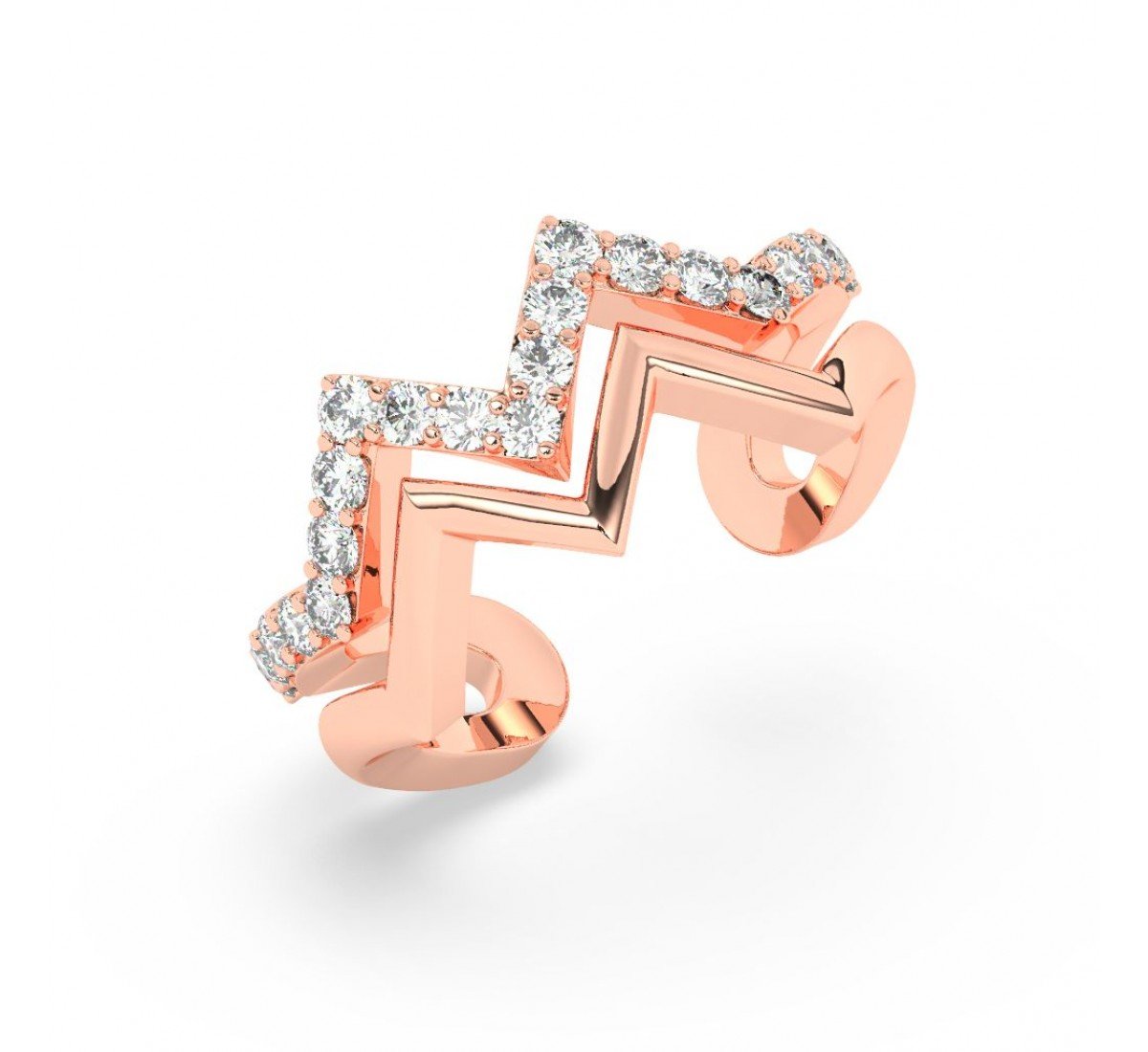 Rose Gold Zig Zag Band