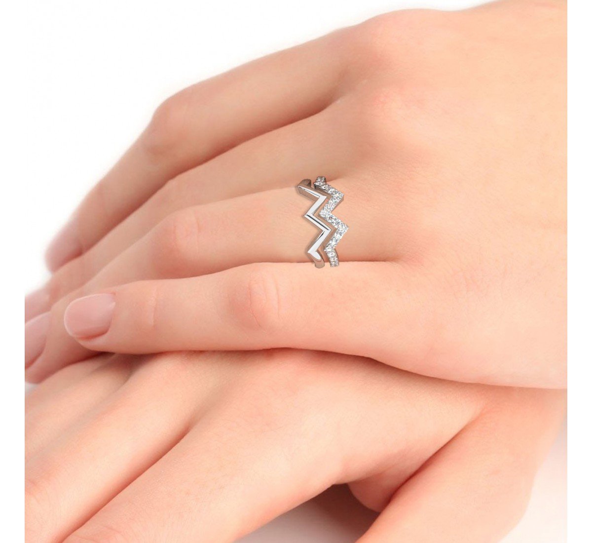 Silver Zig Zag Band