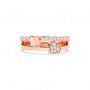 Rose Gold Heart With Studded Zircon Band