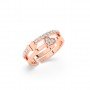 Rose Gold Heart With Studded Zircon Band