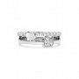 Silver Heart With Studded Zircon Band