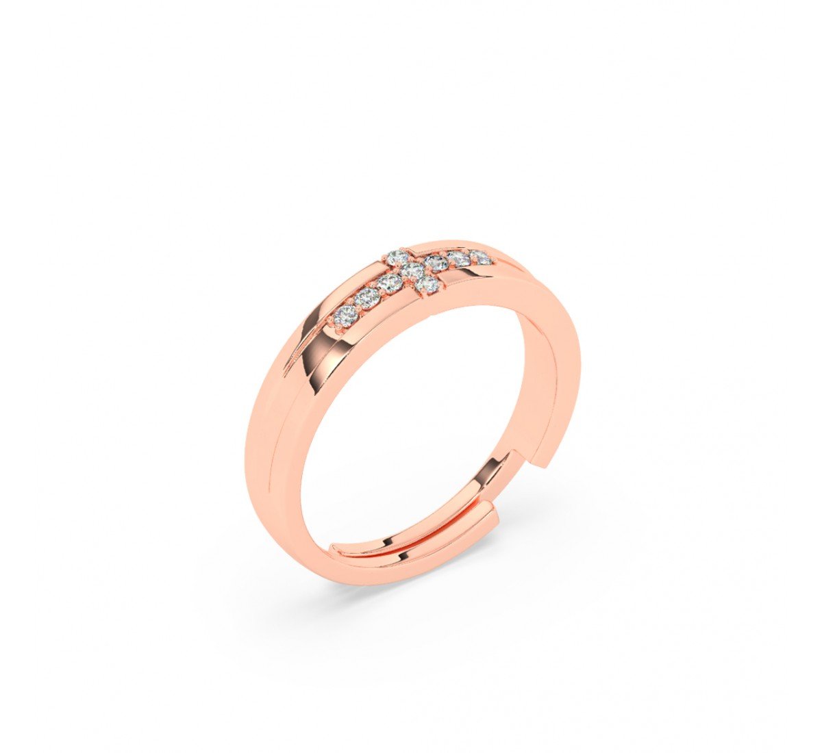 Rose Gold Zircon Stud Band