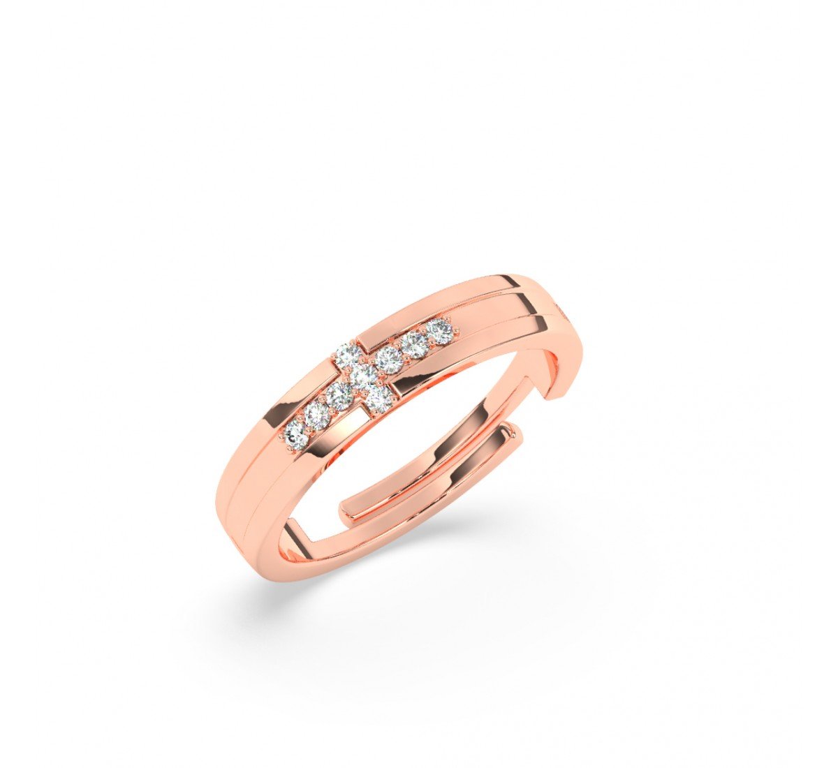 Rose Gold Zircon Stud Band