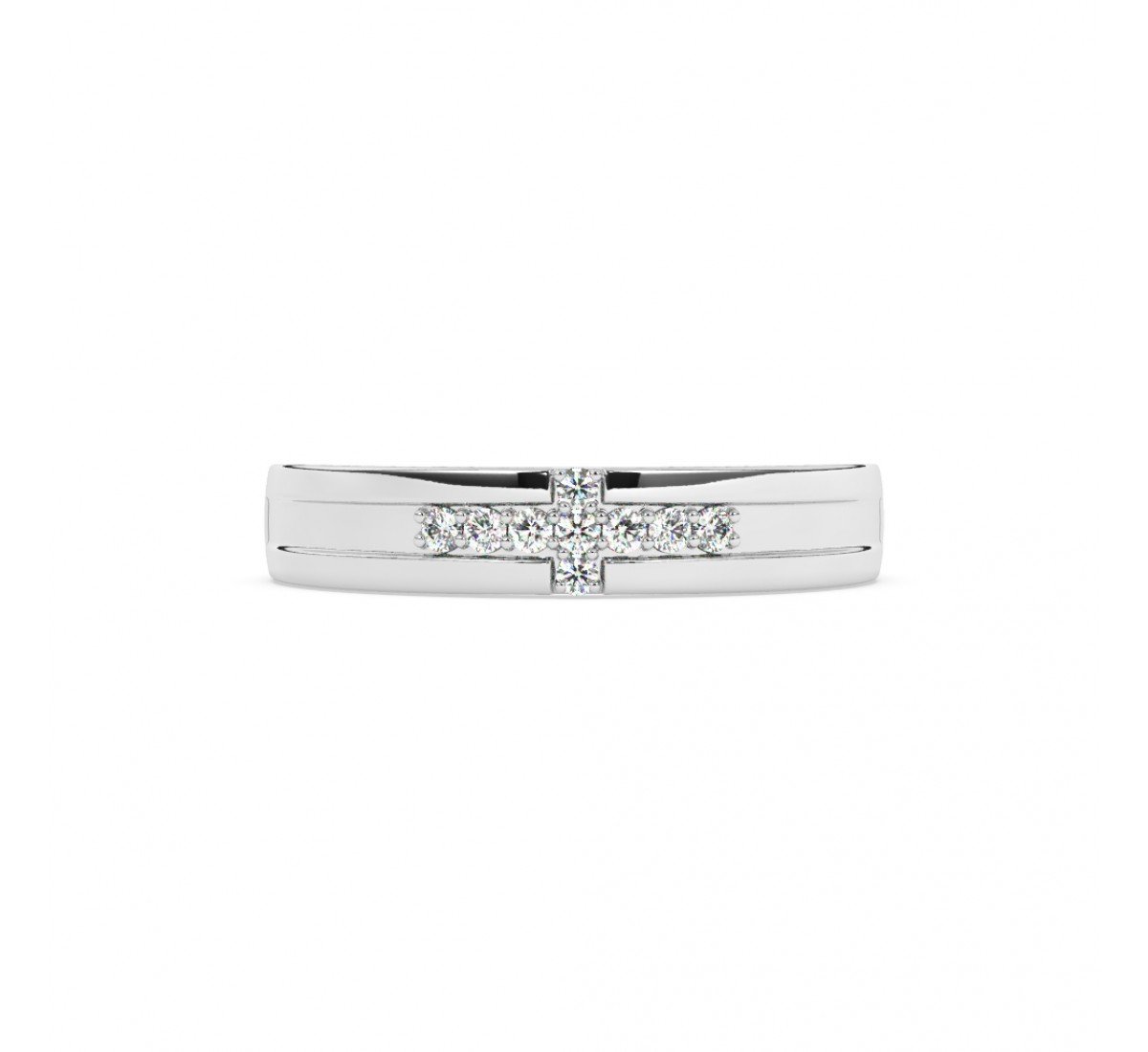 Silver Zircon Stud Band