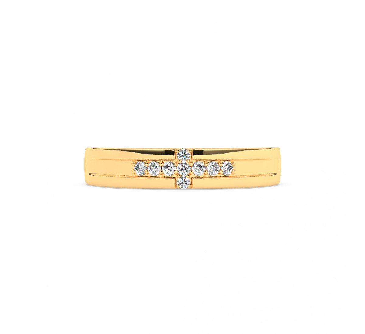 Gold Zircon Stud Band