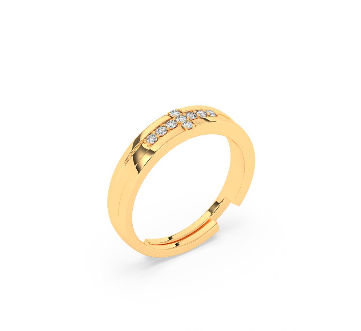 Gold Zircon Stud Band