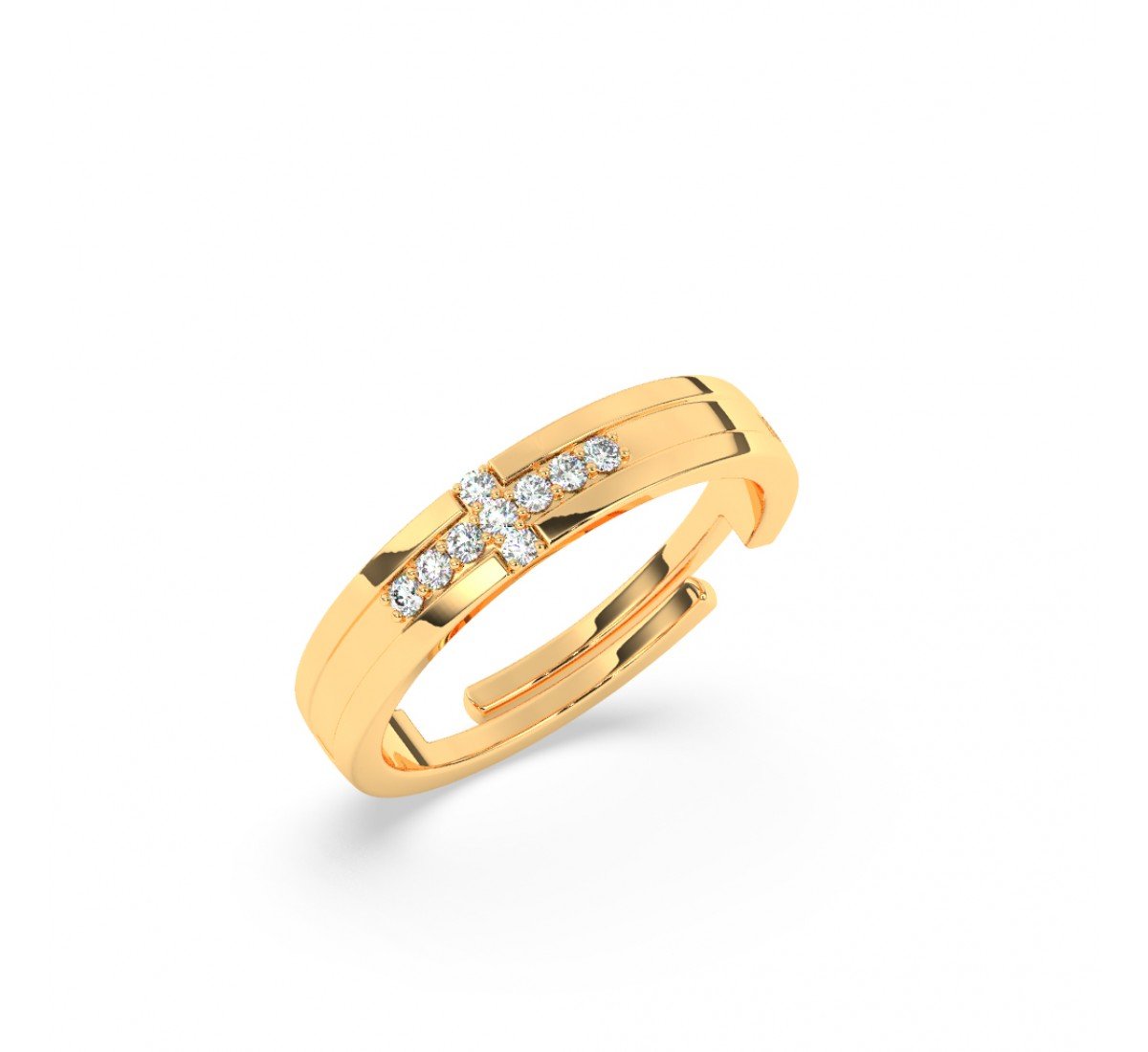 Gold Zircon Stud Band