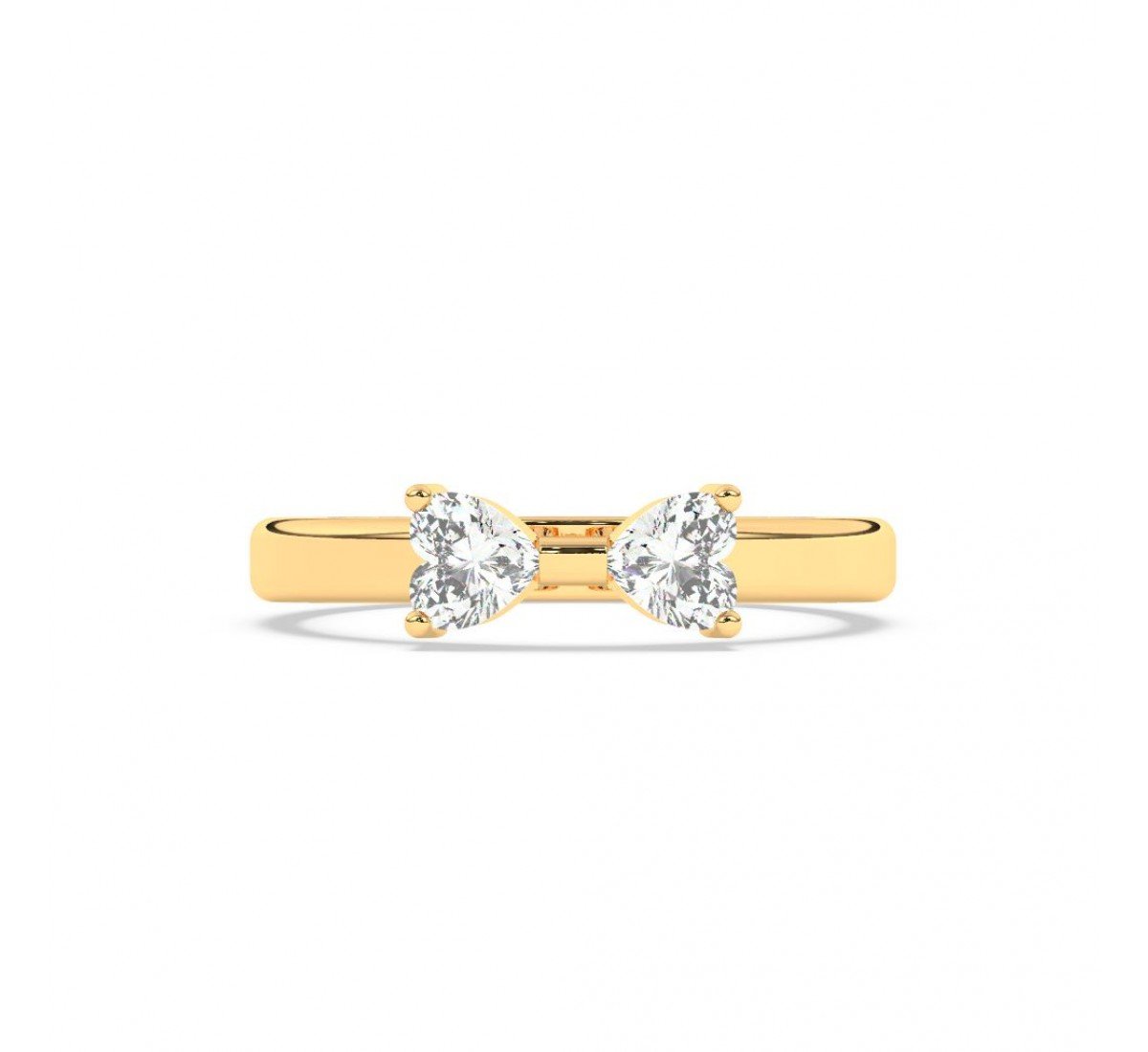 Gold Dual Heart Stone Ring