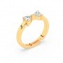 Gold Dual Heart Stone Ring