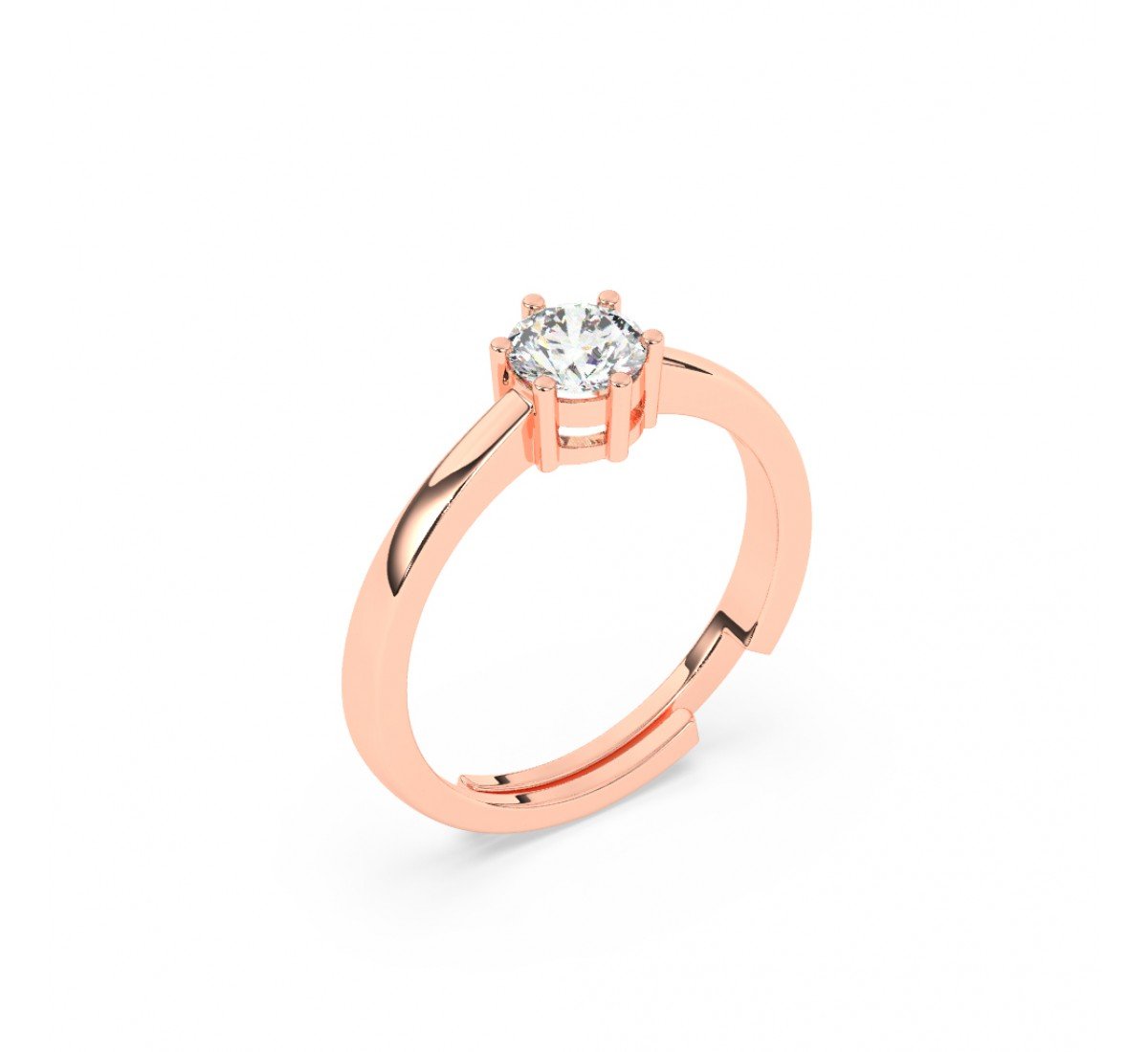 Rose Gold Classic Solitaire Ring